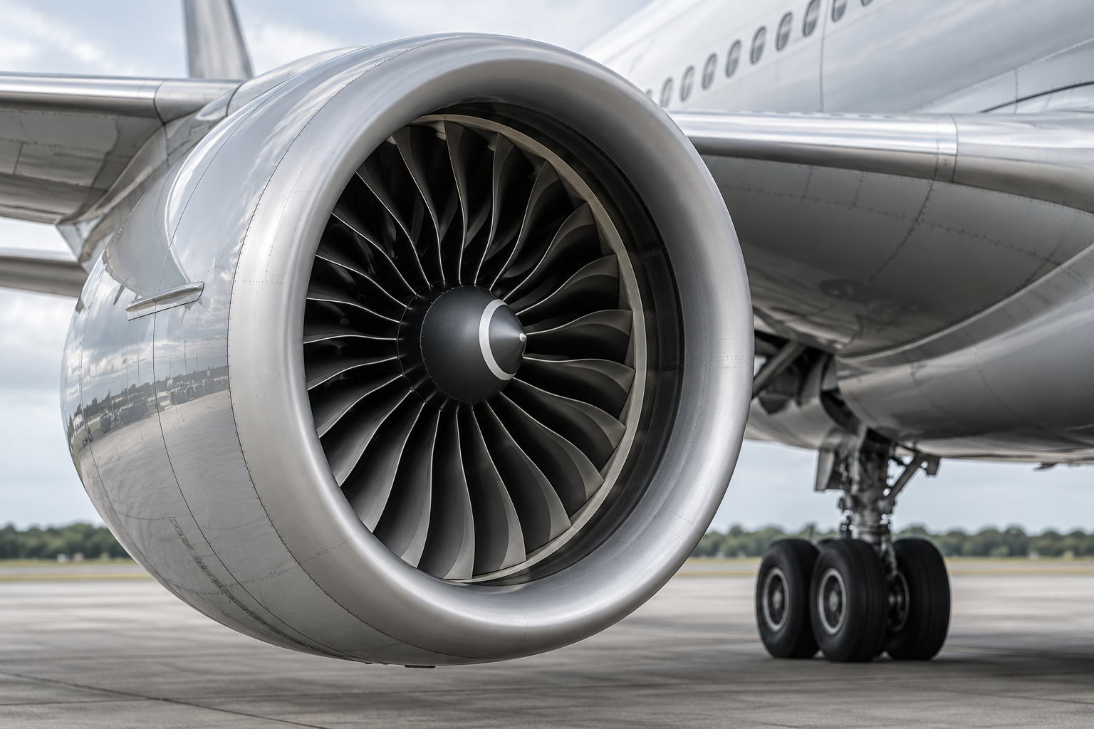 Illustrative aircraft engine and fuselage